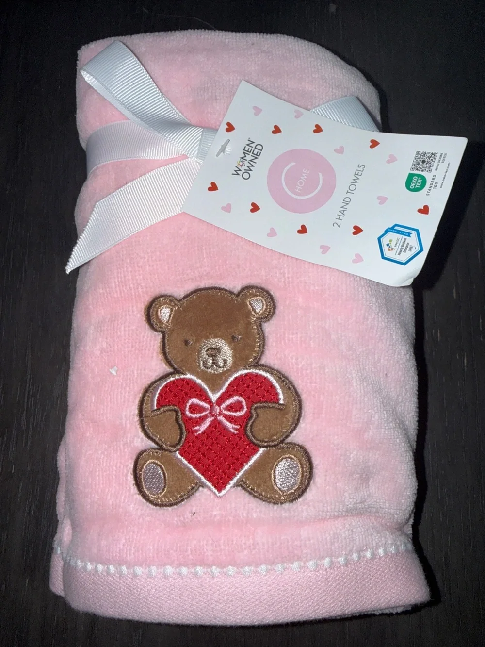 C Home 2 Teddy Bear Valentines Hand Towels